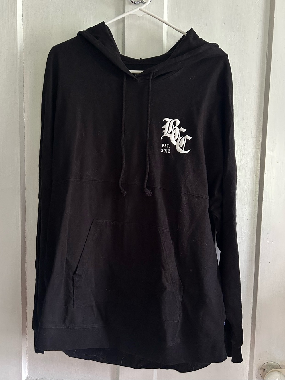 Blackcraft Cult Jersey Hoodie with White Gothic Logo